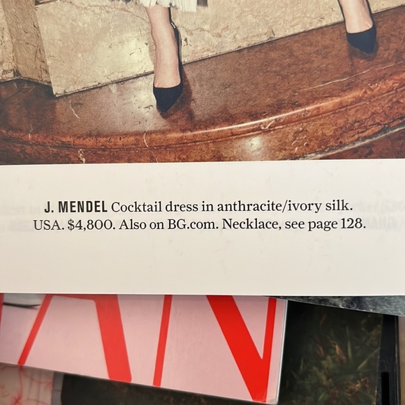 J. MENDEL Cocktail dress in anthracite/ivory silk. - Picture 11 of 16